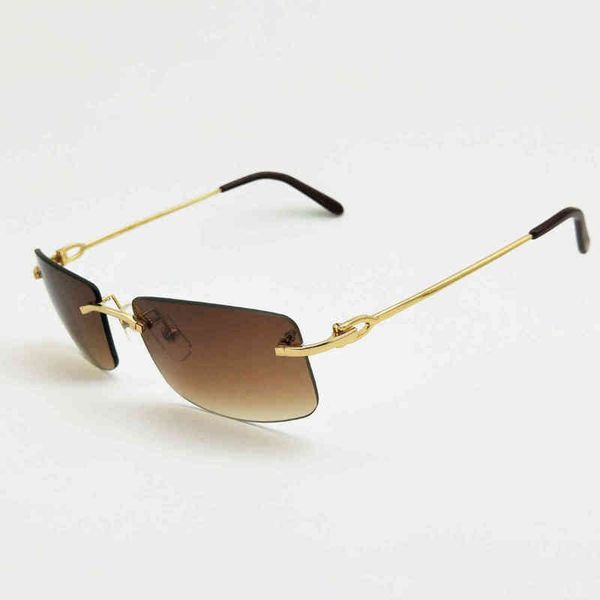 

2022 factory wholesale luxury retro rimless men shades women sunglasse vintage sun accessories of eyewear for summer driving, White;black