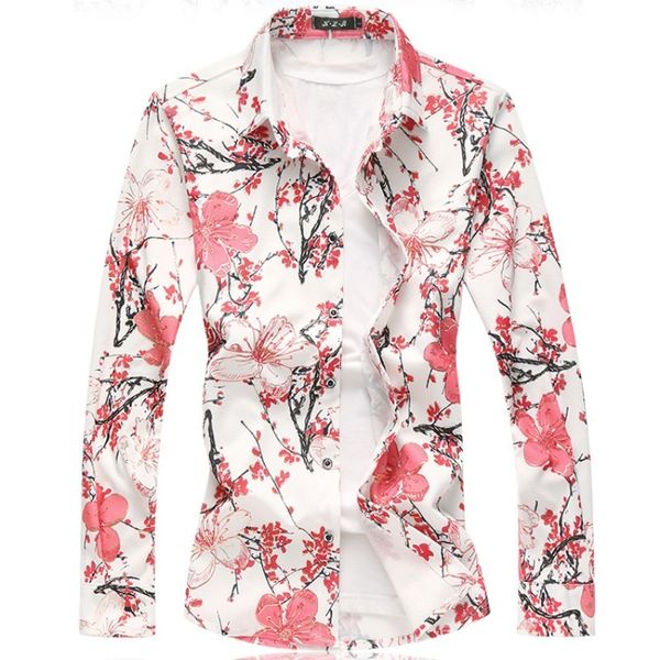 

t shirts multiple casual colors 2021 spring long male shirt plus size floral fashion 7xl 6xl 5xl-m ky2o, White;black