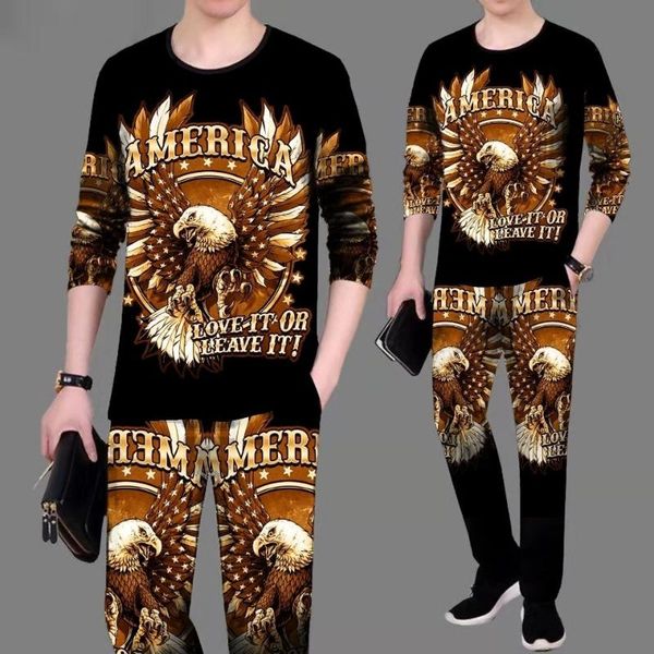 

men's tracksuits autumn suit trend handsome chinese style fashion casual sports long-sleeved trousers two piece, Gray