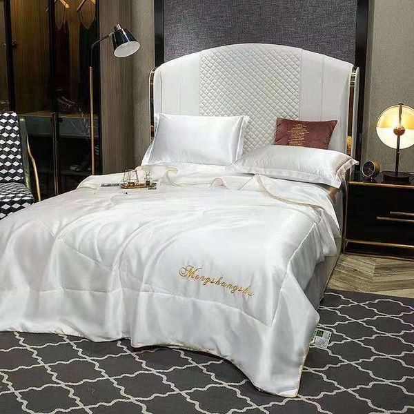 

comforters & sets 22 summer blanket ice silk quilt cool feeling sleeping naked duvet embroidered washable full king textile process bedding