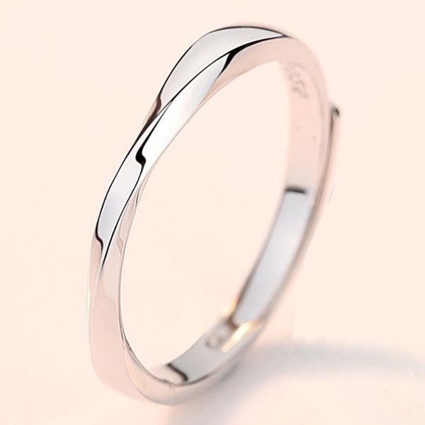

s925 sterling silver mobius magic couple ring opening for men and women