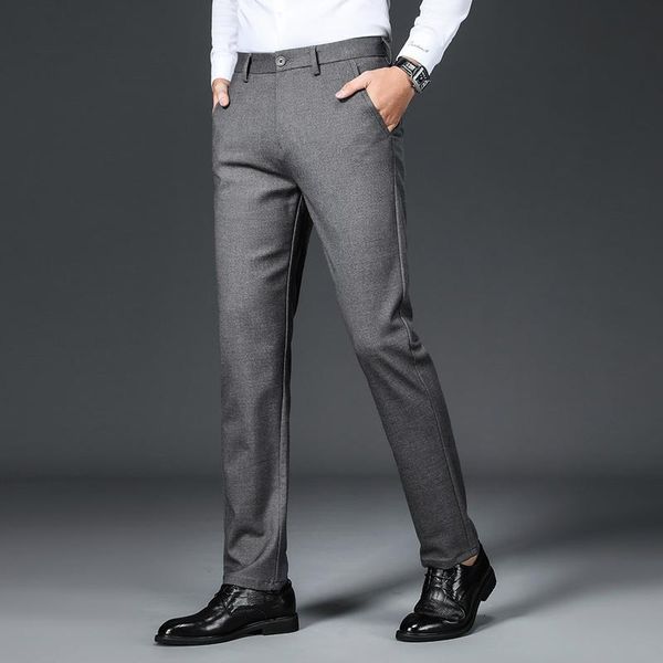 

men's pants vrokino brand autumn and winter business casual trousers men fashion straight-leg suit black gray blue