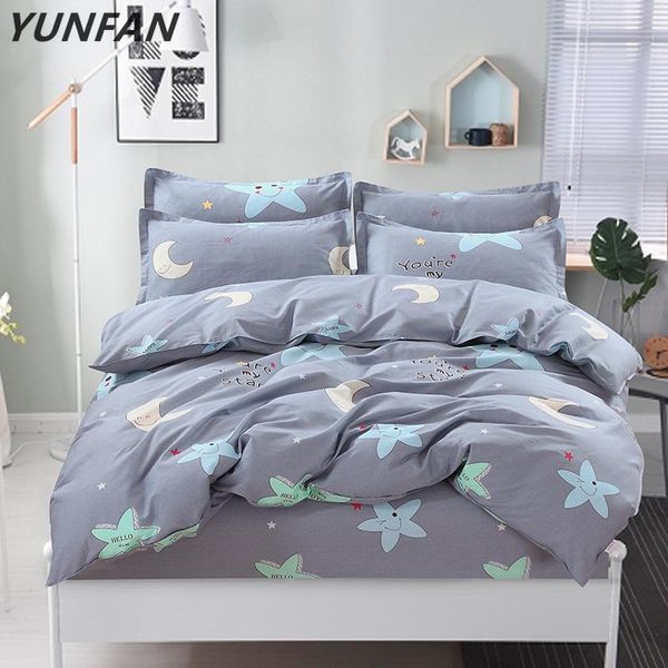 

bedding sets 100% cotton nordic style set 4pcs quilt cover geometric king  twin duvet bed sheet fitted pillowcase