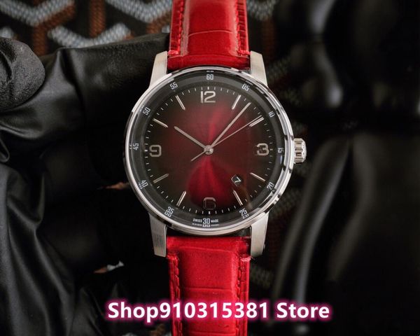 

wristwatches automatic mechanical gradient red watches waterproof stainless steel calendar watch male sport clock 41mm, Slivery;brown