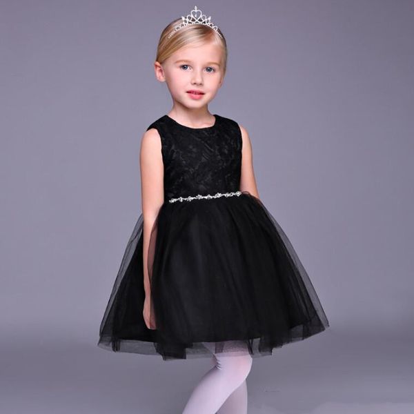 

black flower girl dresses high neck short party pageant communion dress for wedding, White;blue