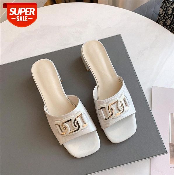 

women's thick heel open-toe slippers korean style sandals and shoes #fl0z, Black