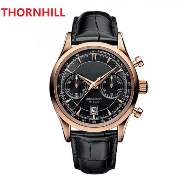 

orologio di lusso mens multi functional watches 40mm brand leather strap sapphire waterproof luminous wristwatches2879, Slivery;brown