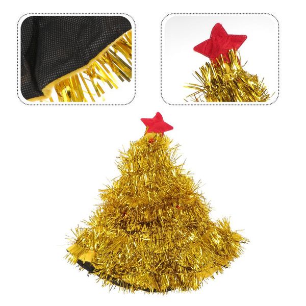 

party hats 1pc christmas tree hat unique santa funny costume (golden)