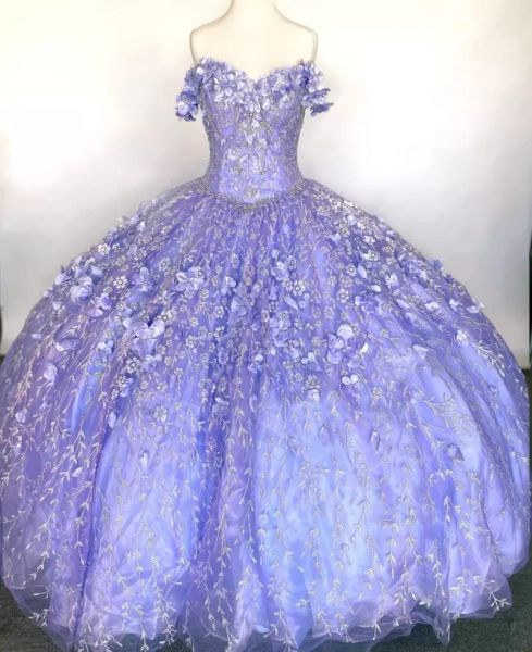 Элегантный халат De Bal Pquinceanera Платья 2022 Аппликация с плеча Сладкие 16 Платье Пагентные платья Вестидос 15 Años CG001