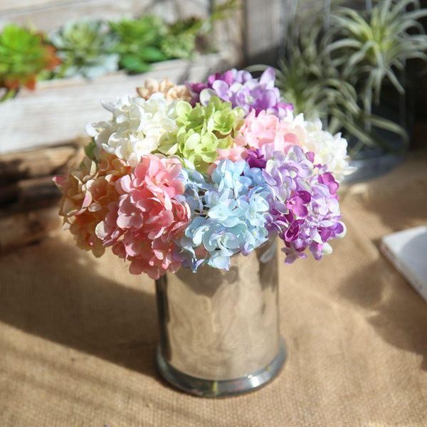 

artificial flowers silk hydrangea bride bouquet wedding home year decoration accessories vase flower arrangement decorative & wreaths