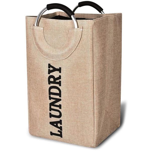 

haundry large laundry hamper bag with handles, collapsible,self-standing modern basket for dorm room storage & organization