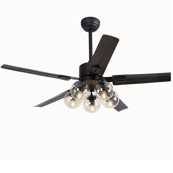 

electric fans black vintage ceiling fan with lights remote control ventilador de techo 220 volt bedroom light lamp e27 bulbs
