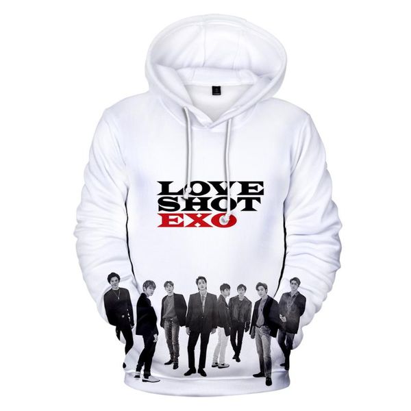 

men's hoodies & sweatshirts 3d print kpop exo hoodie men women boy girls kids hoody hooded oversized fans clothes, Black