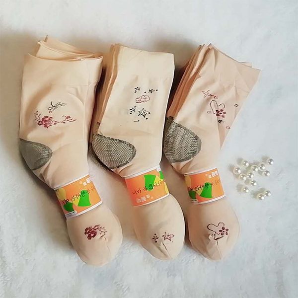 

socks hosiery women's printed veet reinforced with heel meat women's stockings, Black;white