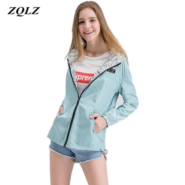 

women's jackets zqlz spring hooded casual jacket outerwear women plus szie zipper print bomber mujer pink black short coat, Black;brown