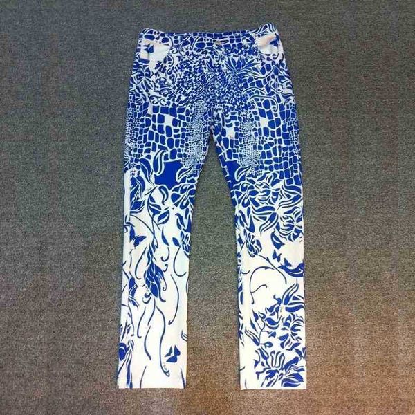 

women's pants & capris capris european style women boho print straight full length casual long pant trousers female spring summer elega, Black;white