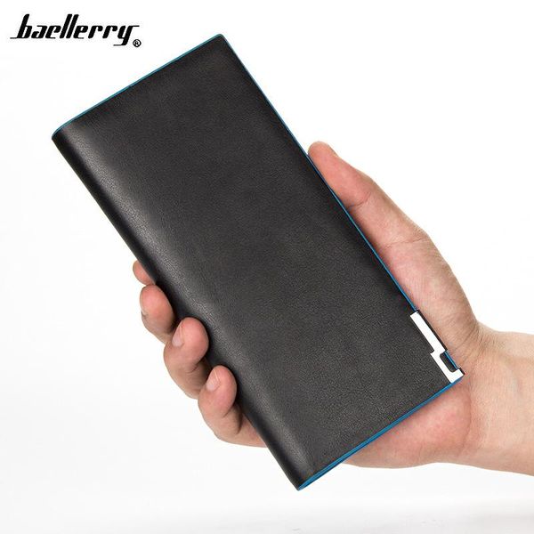 

pu leather long fale purse ultra thin man wallet 2021 multiple card slots business casual high capacity wallets, Red;black