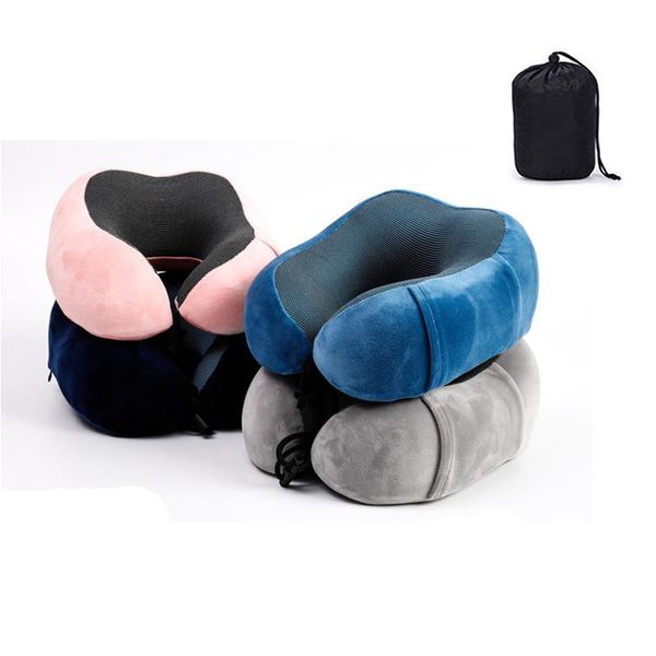 

pillow 1pc u shaped memory foam neck pillows with stroage bag adjustable office chair sofa travel breathable cushion