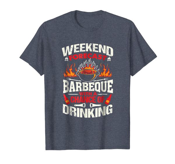 

weekend forecast bbq with a chance of drinking t-shirt, White;black