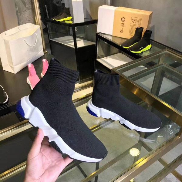 

7a designer luxury speed sock cuffed black high runner sock sports trainer shoes sneakers with box