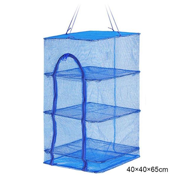 

foldable multi layer drying rack fishing net with zippers fish dryer mesh vegetables fruit hanging dry cage tackle tool accessories