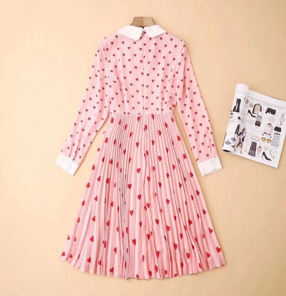 

capris novia party 2021 spring fashion style ladies peter pan collar sweetheart prints long sleeve sweet pink black pleated cute, Black;gray