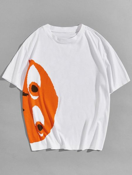 

men cartoon graphic tee u9k8#, White;black