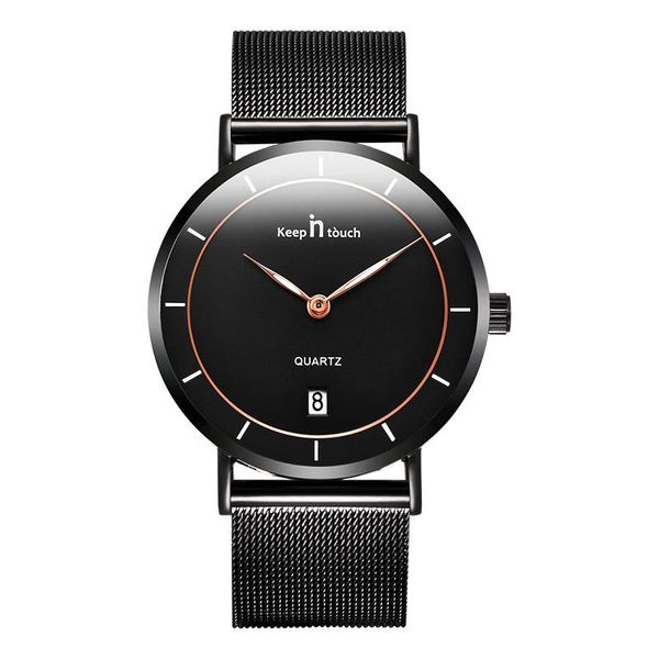

wristwatches simple and stylish two-hand quartz watch men's belt classic calendar waterproof, Slivery;brown