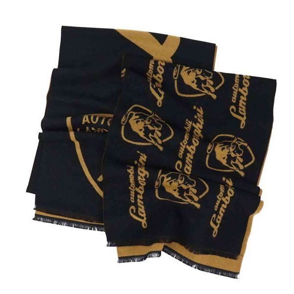 Alta qualidade digner preto marca de carro scarv tecida jacquard viscose inverno quente lenço personalizado para homens