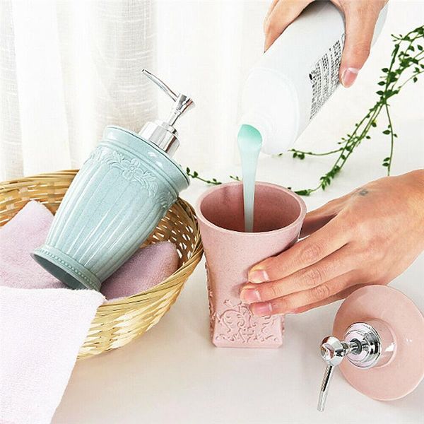 

storage bottles & jars large capacity empty lotion container foam pressed pump bottle for soap shower gel travel refillable 400ml