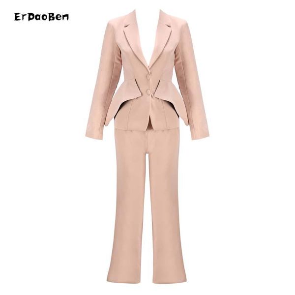 

women's suits & blazers erdaoben fashion 2 piece set for women pant suit single button notched blazer high waisted pants casual work we, White;black