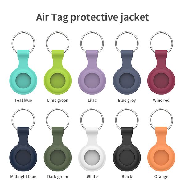 

airtags loop silicone case protective cover shell with key ring for apple airtag smart bluetooth wireless tracker anti-lost tracking