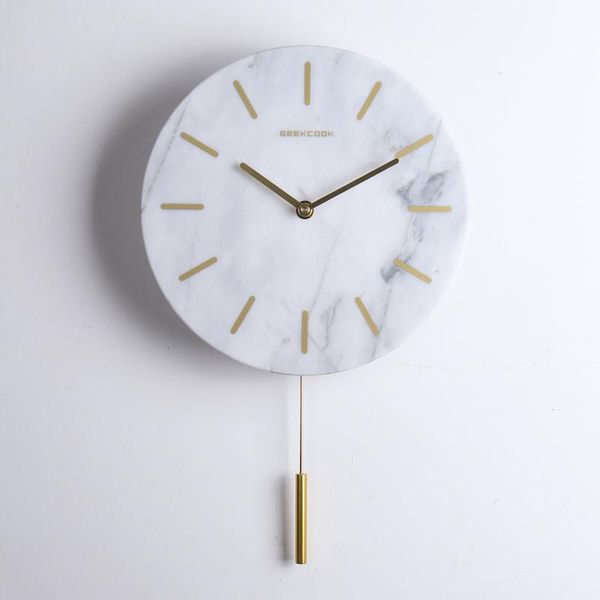 

wall clocks luxury clock modern design for home decor living room marble pendulum creative pendule murale horloge