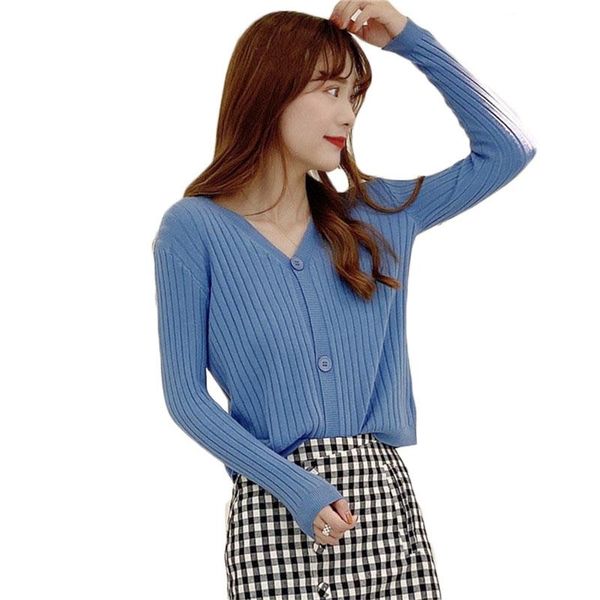 

women's knits & tees casual knit cardigan women spring and autumn striped slim long-sleeved sweater student wild knitted jacket ns21, White