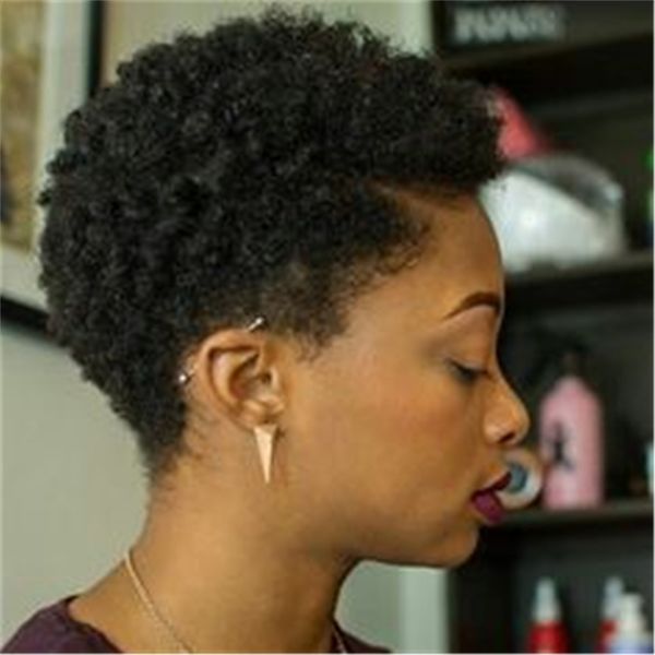 

malaysian human hair wig remy short natural afro kinky curly machine made pixie cut wigs, Black;brown