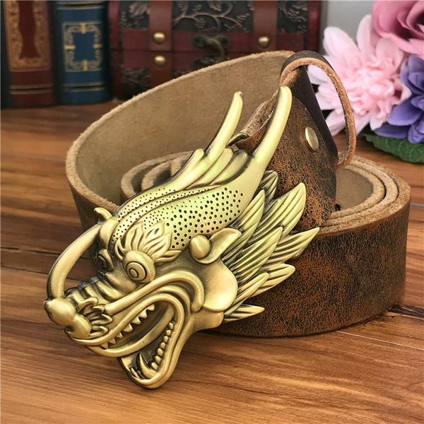 

brass belt buckles for men leather ceinture homme yellow cowboy men's wide jeans belts mbt0525, Black;brown