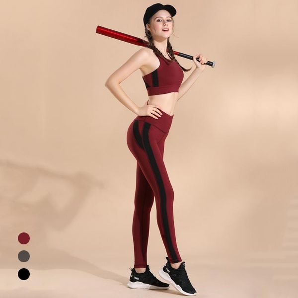 

yoga outfits sportswear 2pcs women sets fitness sport bra+yoga pants leggings set , gym running suit workout clothes female, White;red