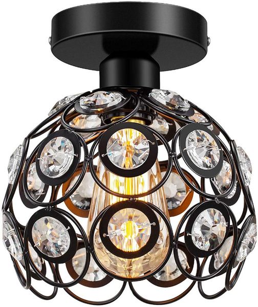 

lamp covers & shades iron lampshade crystal ceiling light fixture retro vintage pendant creative personality balcony aisle cafe bar modern