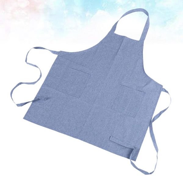 

1pc household cotton aprons color cooking kitchen supplies (blue)