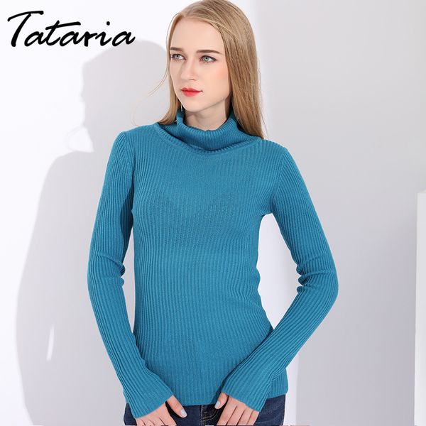 

women's turtleneck slim sweater female black basic white classic s woman autumn winter knit 210514, White;black