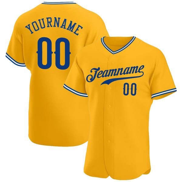 

custom gold royal-white authentic baseball jersey, Blue;black