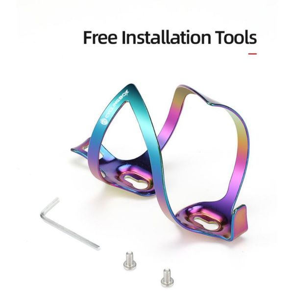 

colorful bicycle water bottle holder high strength aluminum alloy rainbow mtb road bike bottles cage accessories & cages