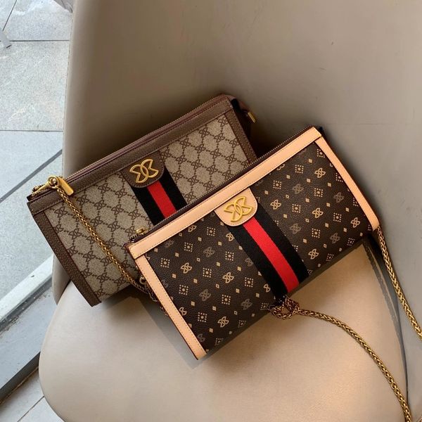 

bag female design stripe niche 2021 new sense high simple chain retro presbyopia of classic clutch pdijc