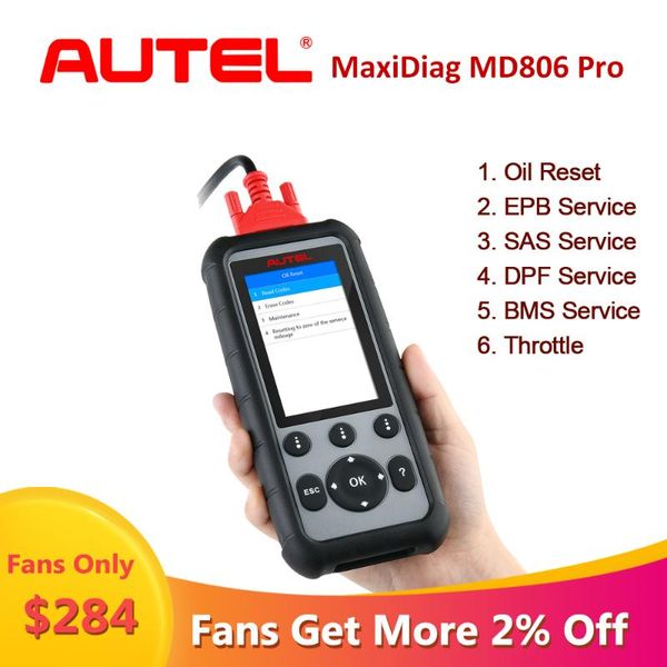 

code readers & scan tools autel maxidiag md806 pro obd2 car auto diagnostic scanner tool automotive obdii reader full system md806pro automo