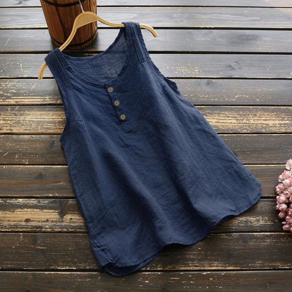 

women's blouses & shirts cotton linen women plus size retro sleeveless blouse boho vintage casual loose vest blusas mujer de moda 2021, White