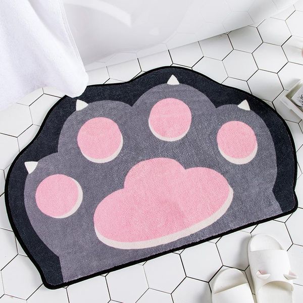 

new cat's claw shape home bathroom floor mat indoor home bedroom plush cartoon floor mat bathroom non-slip