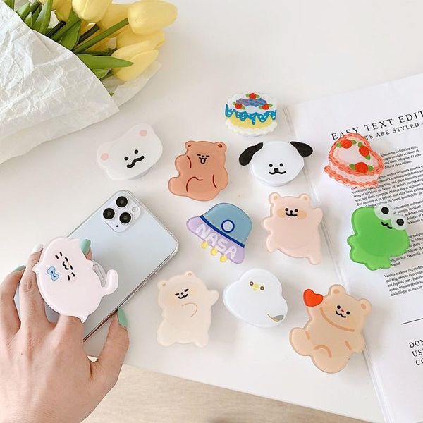 

korea design cute animals phone stand holder desk sticker universal cellphone tablet accessoreis cell mounts & holders