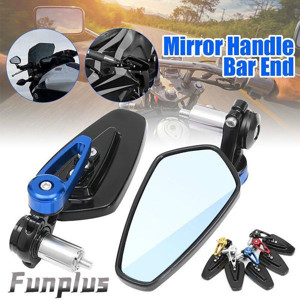 

pair universal 7/8" rear view side mirror handle bar end rearview mirrors for motorcycle bicycle