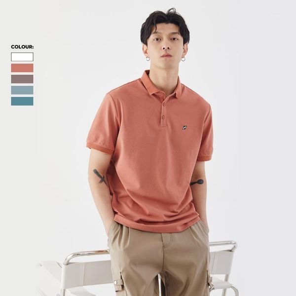 

2021 solid color mens polos shirts 100% cotton short sleeve casual hommes fashion summer lapel male men's dress, White;black