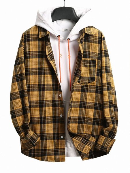 

men tartan print shirt without hoodie k0iu#, White;black